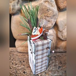 Handcrafted decorative wooden blocks/centerpieces.